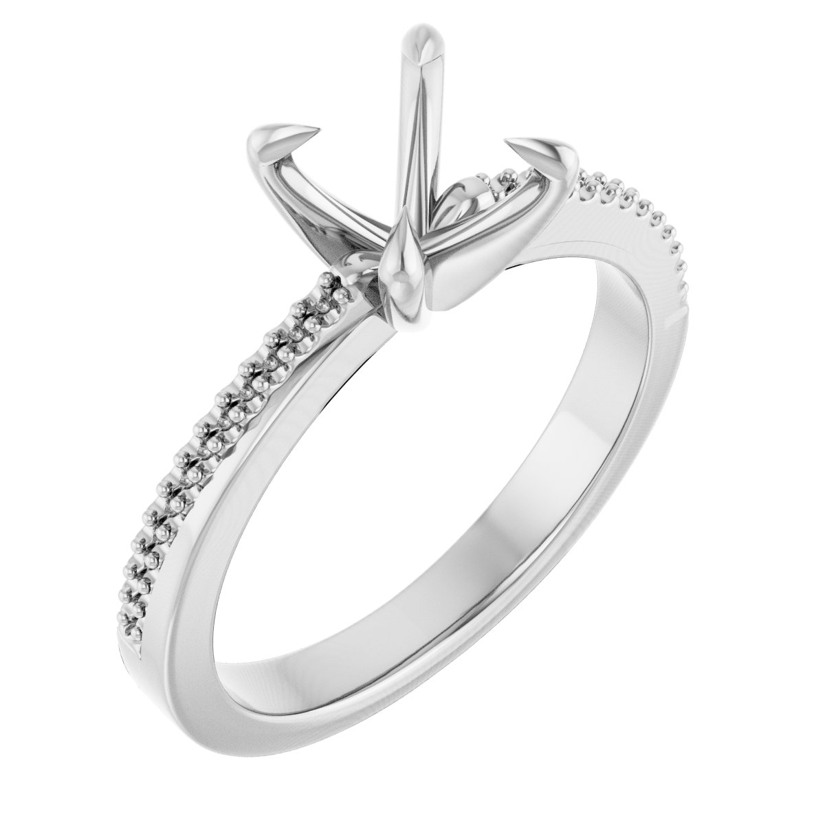 Claw-Prong Accented Engagement Ring