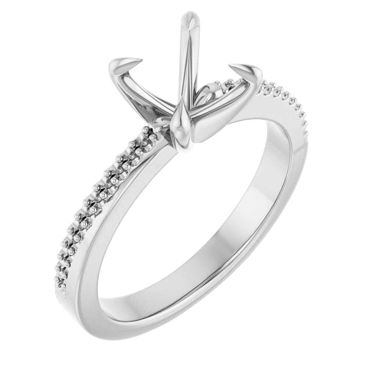 Claw-Prong Accented Engagement Ring
