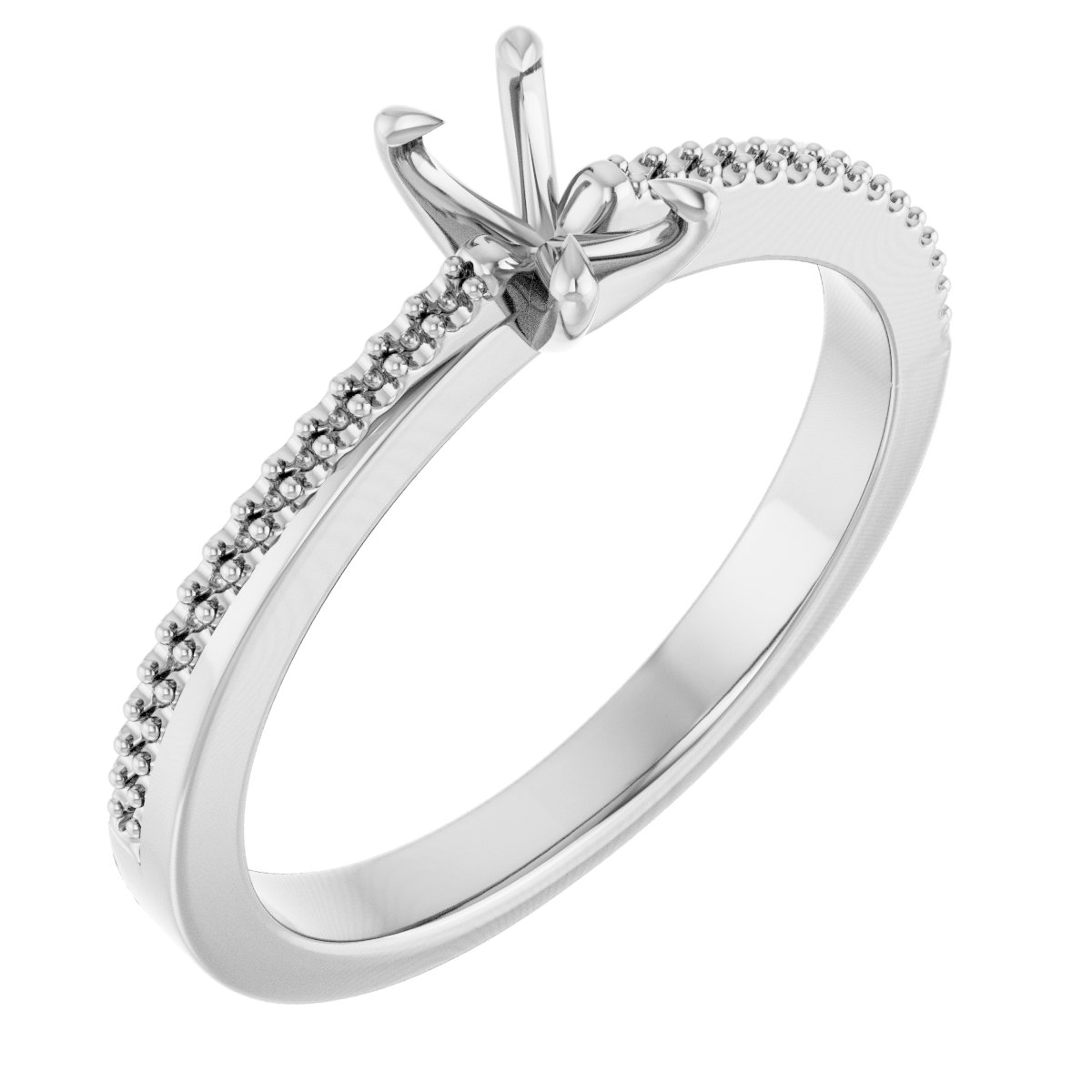 Claw-Prong Accented Engagement Ring