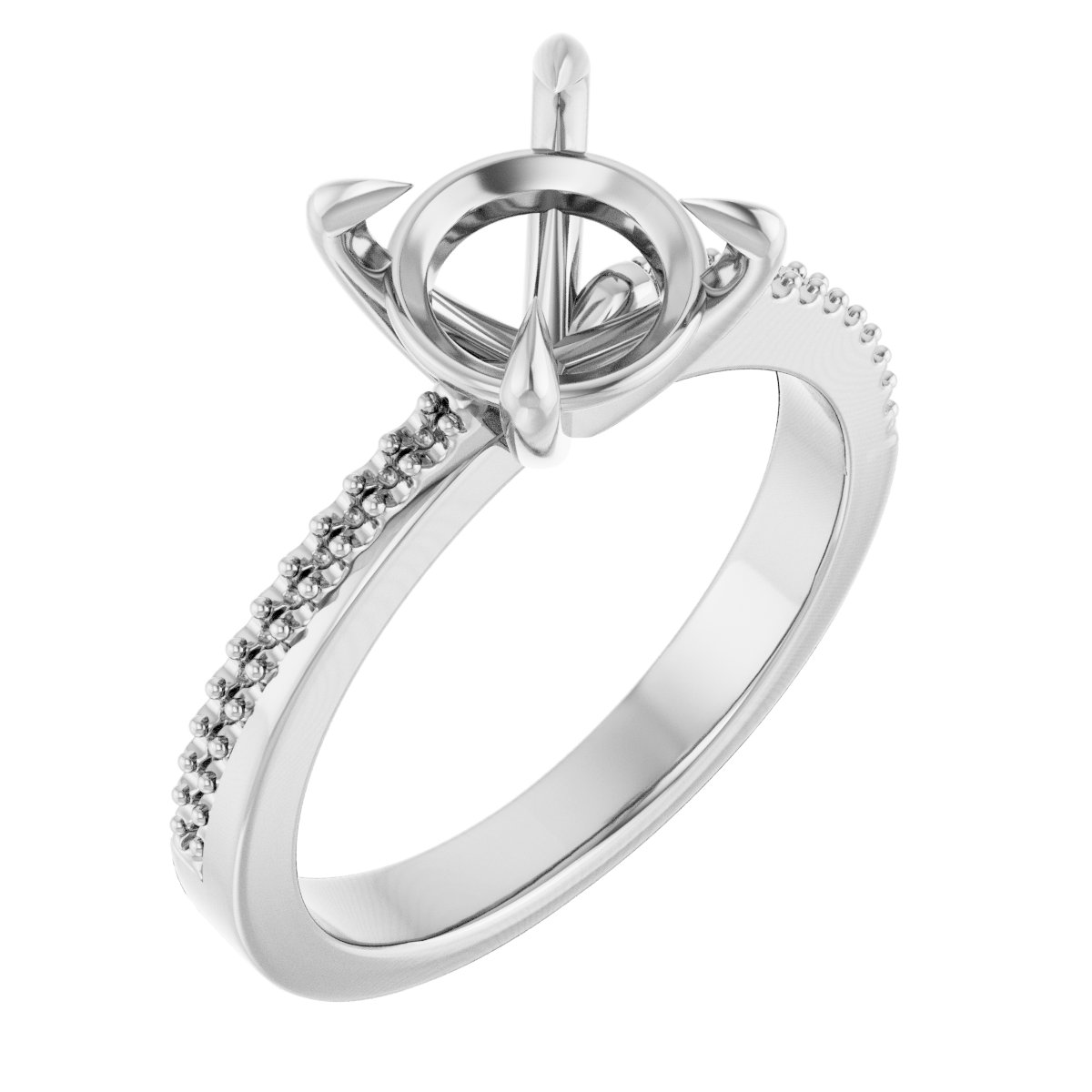 Claw-Prong Accented Engagement Ring
