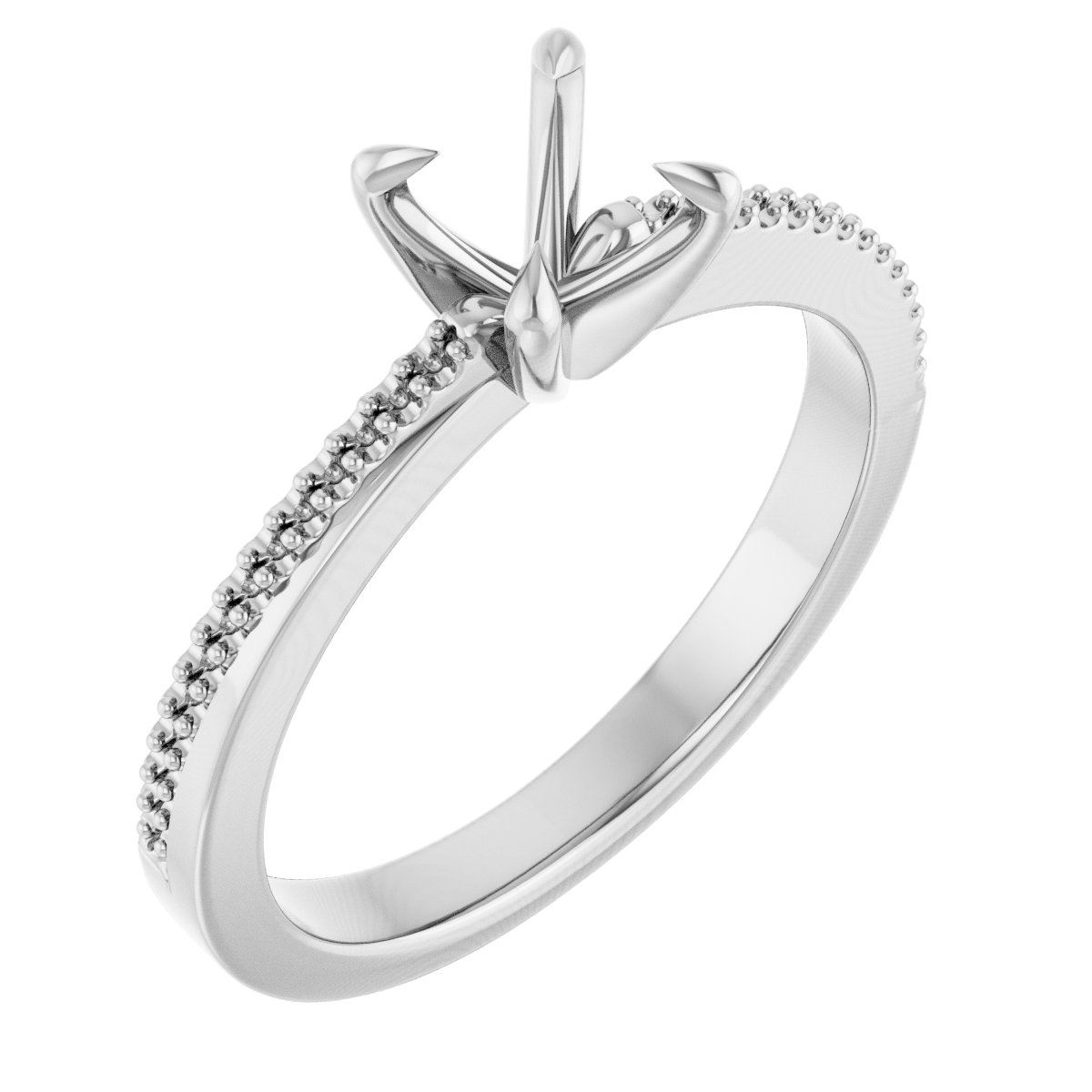 Claw-Prong Accented Engagement Ring
