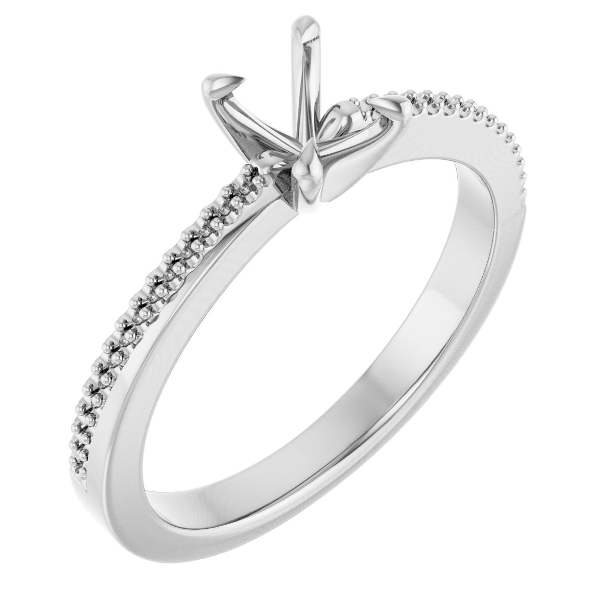 Claw-Prong Accented Engagement Ring