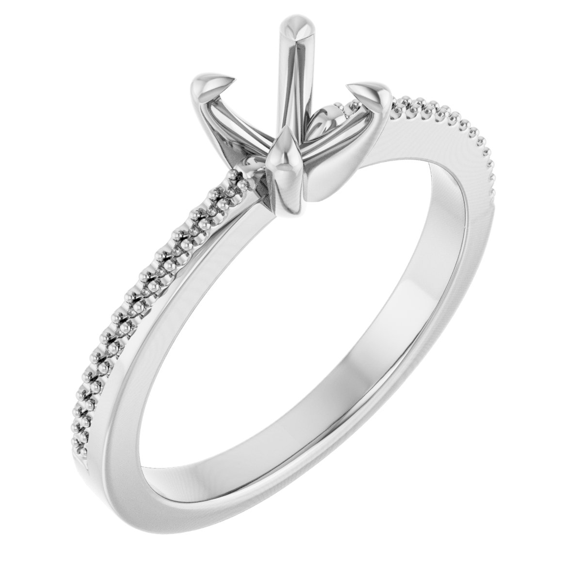Claw-Prong Accented Engagement Ring