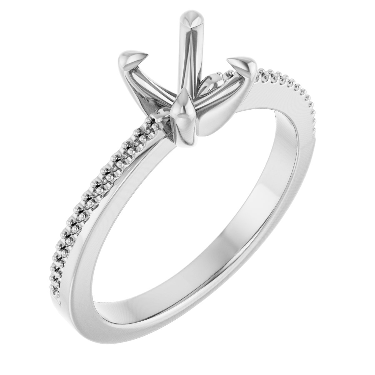 Claw-Prong Accented Engagement Ring