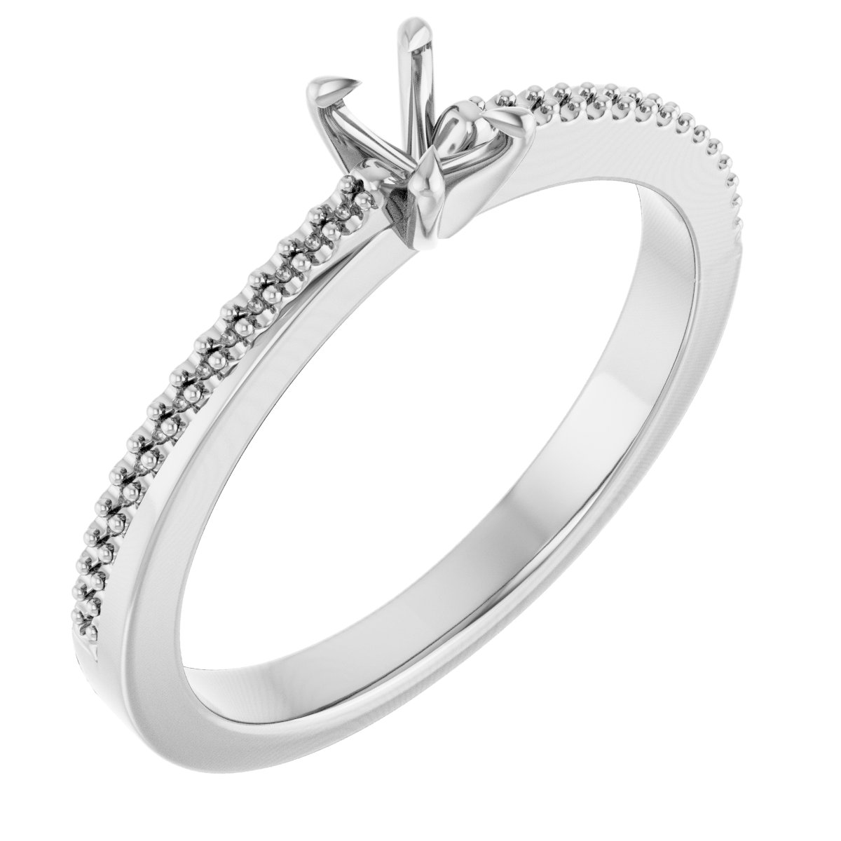 Claw-Prong Accented Engagement Ring