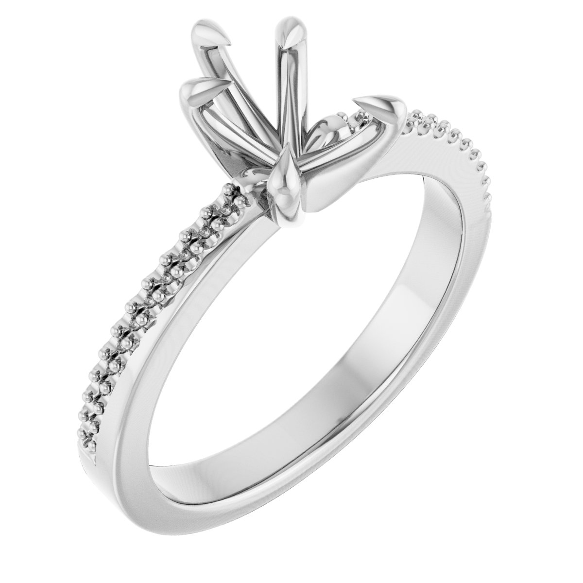 Claw-Prong Accented Engagement Ring