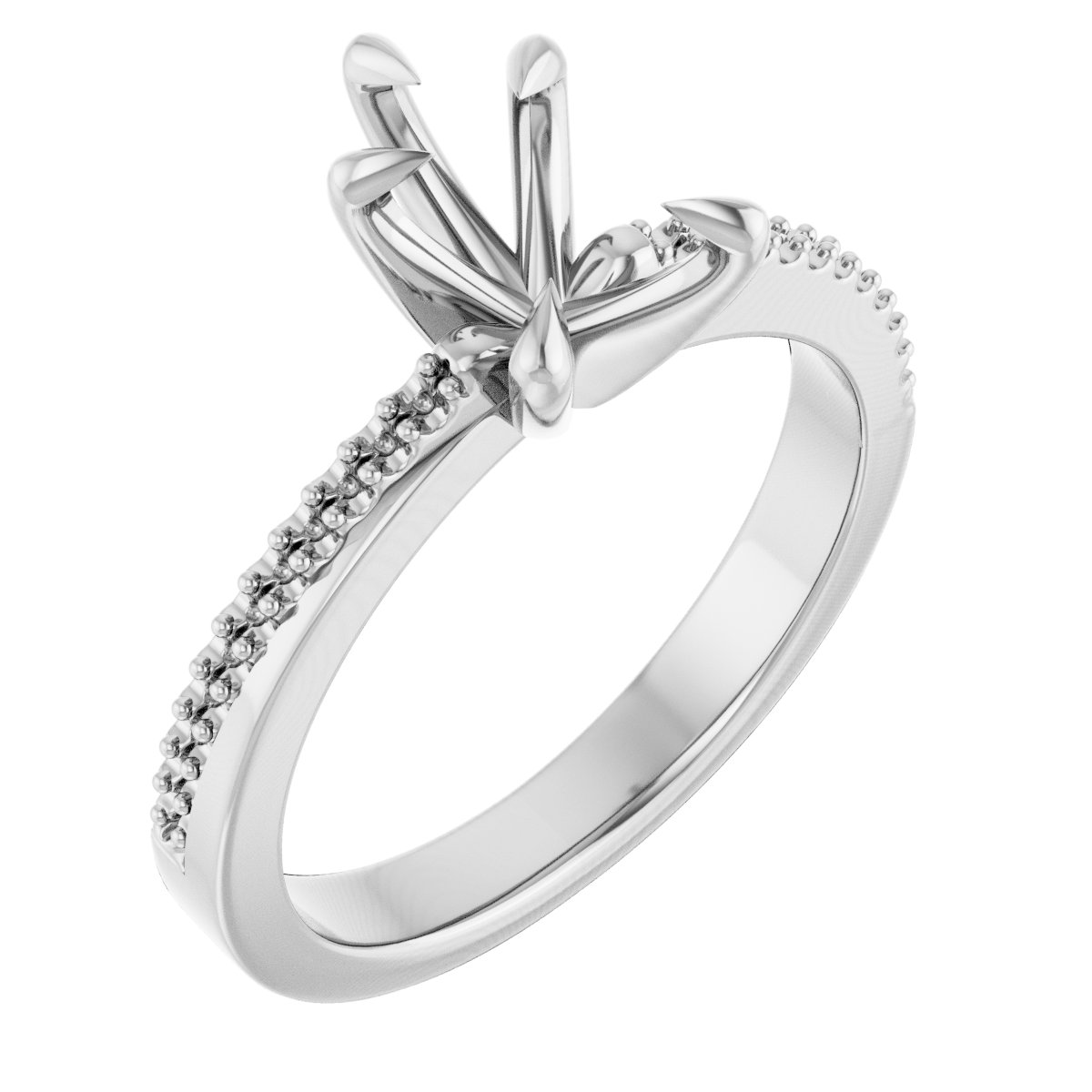 Claw-Prong Accented Engagement Ring