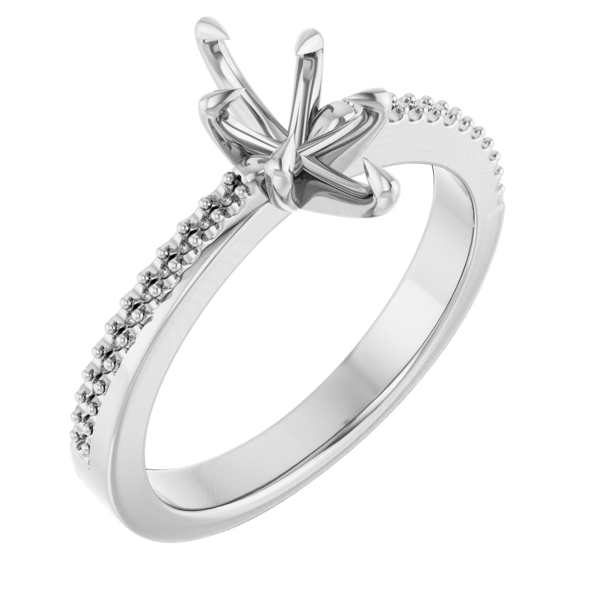 Claw-Prong Accented Engagement Ring