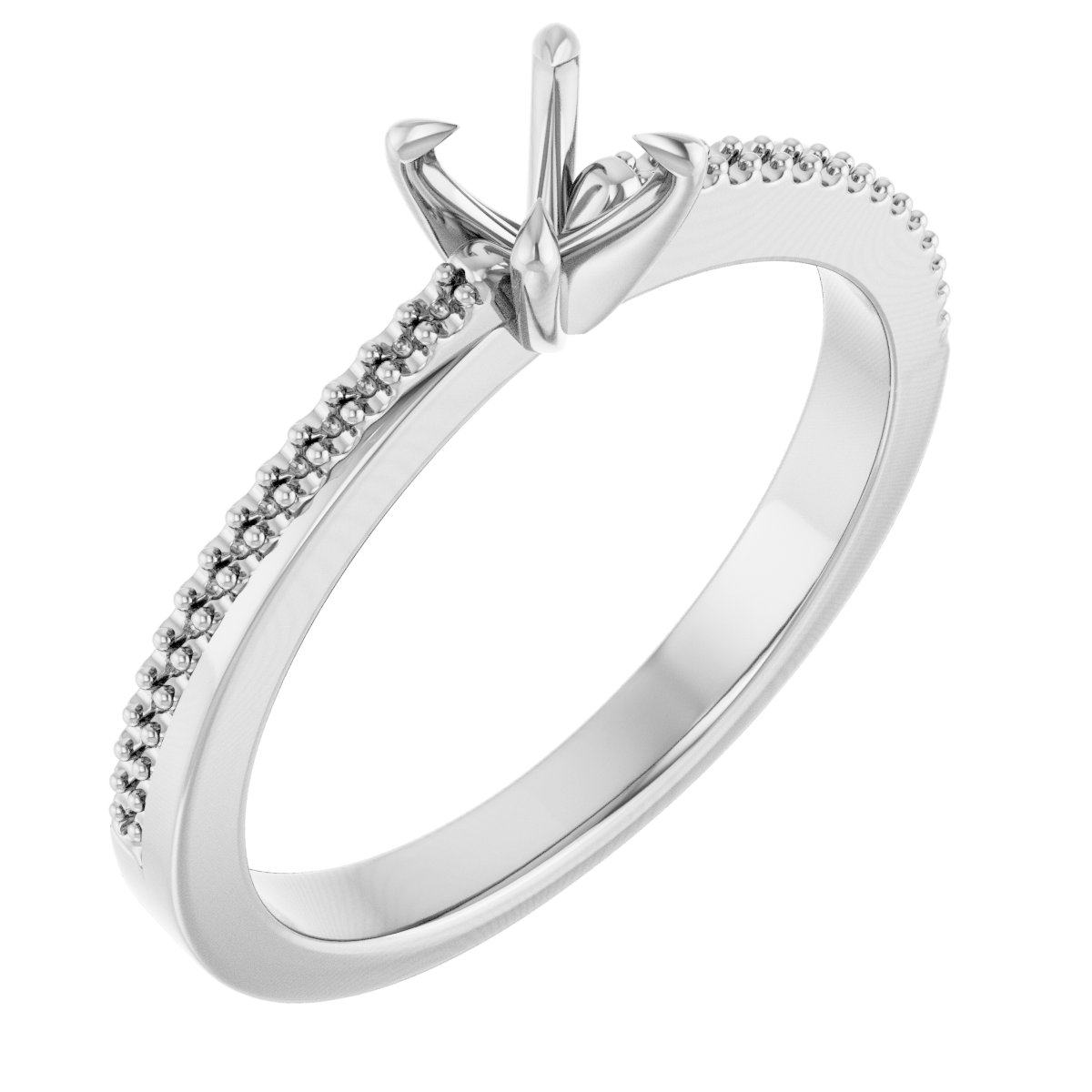 Claw-Prong Accented Engagement Ring