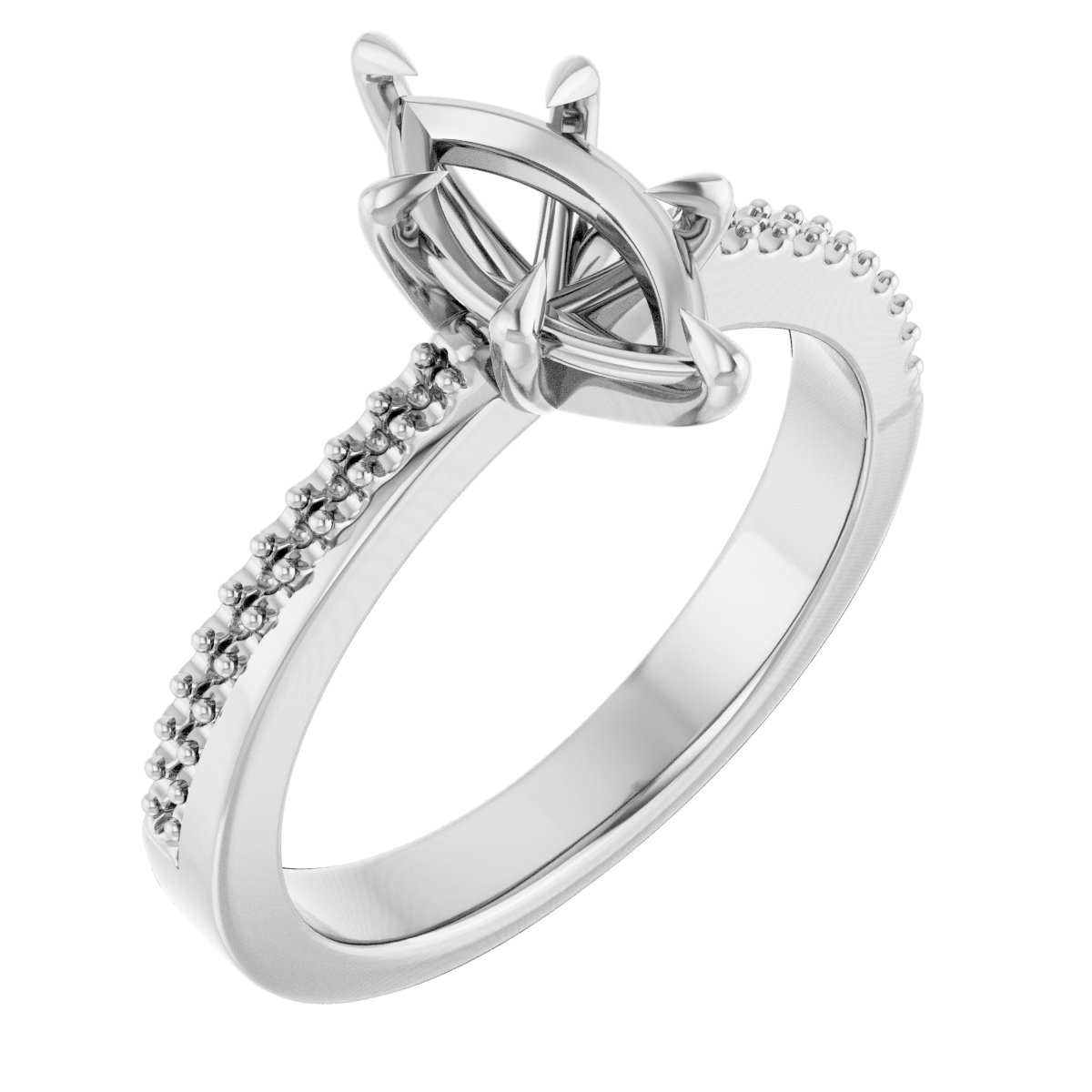Claw-Prong Accented Engagement Ring
