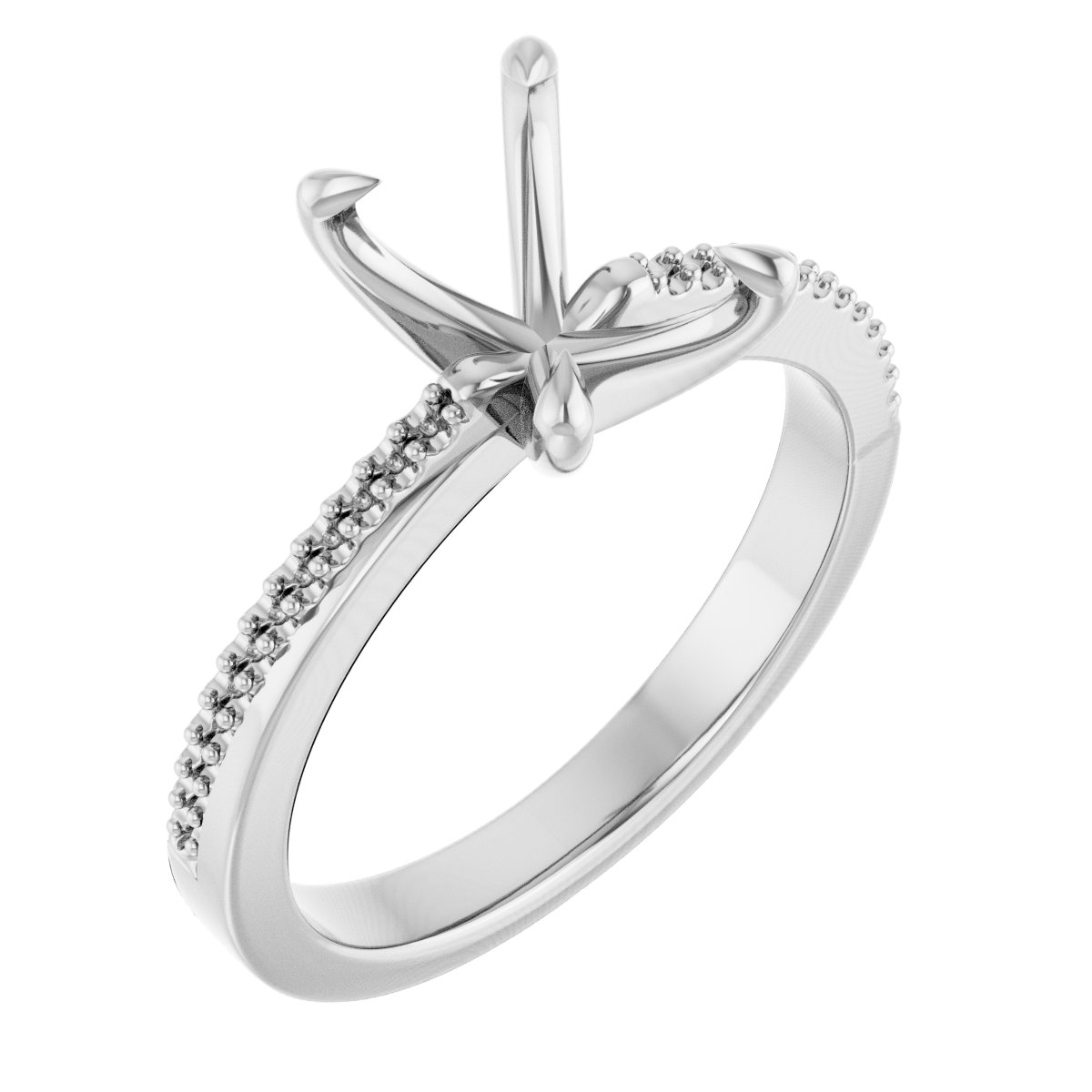 Claw-Prong Accented Engagement Ring