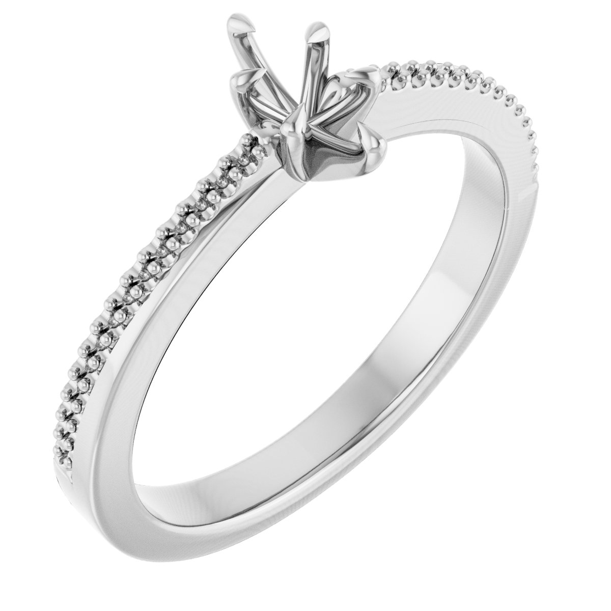 Claw-Prong Accented Engagement Ring