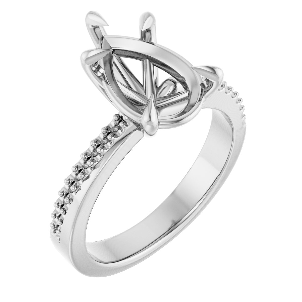 Claw-Prong Accented Engagement Ring