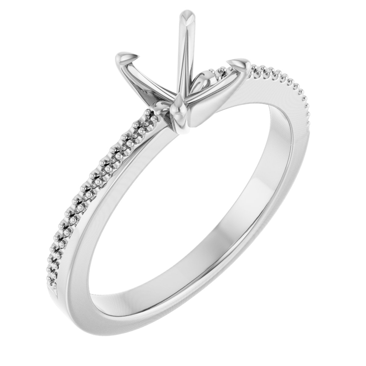 Claw-Prong Accented Engagement Ring