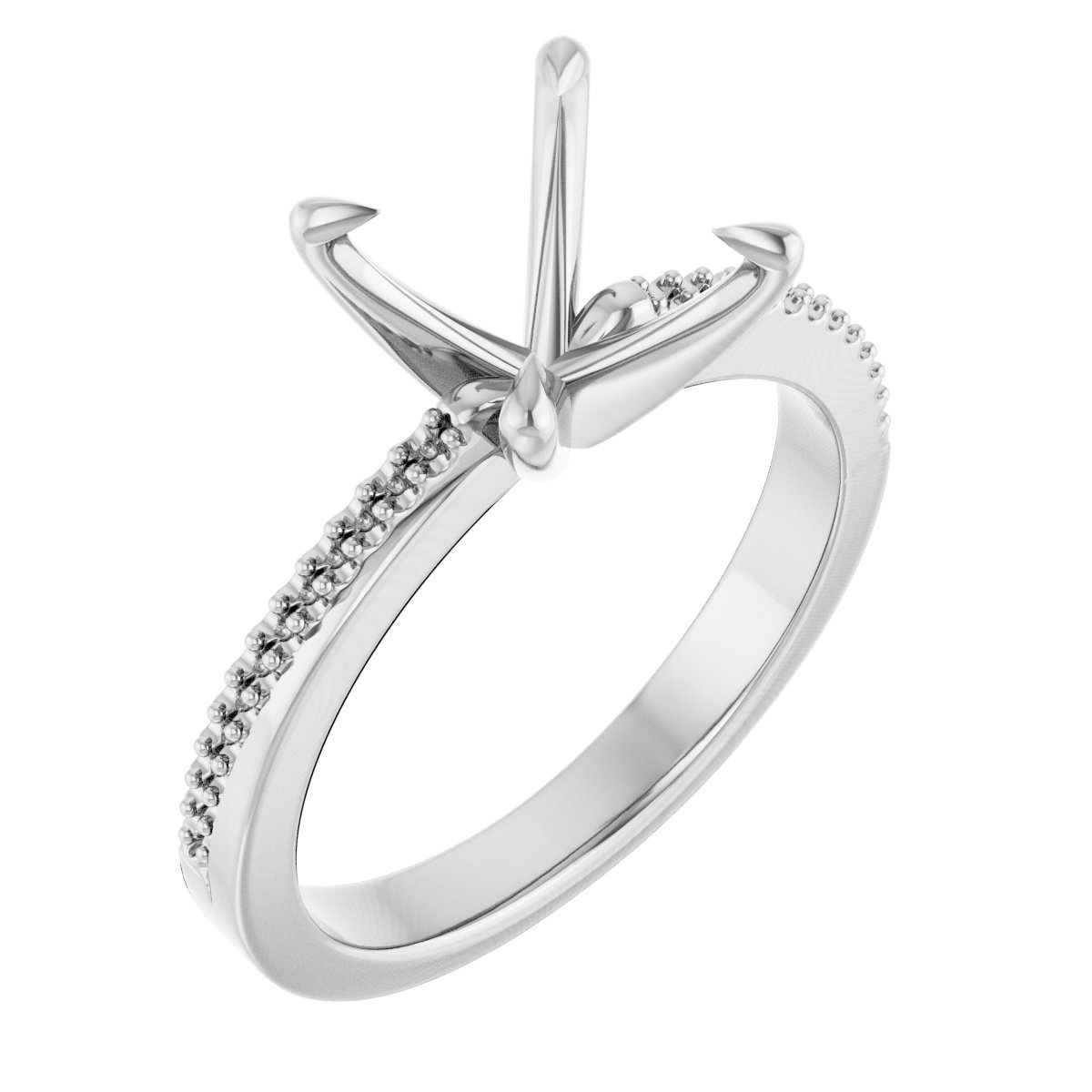 Claw-Prong Accented Engagement Ring