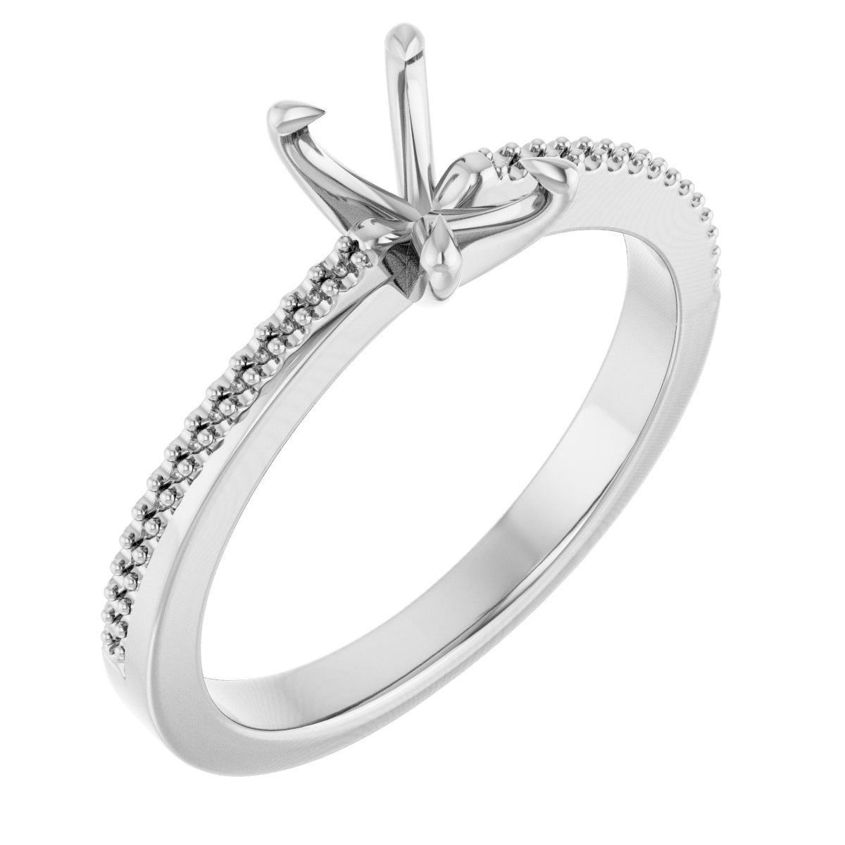 Claw-Prong Accented Engagement Ring