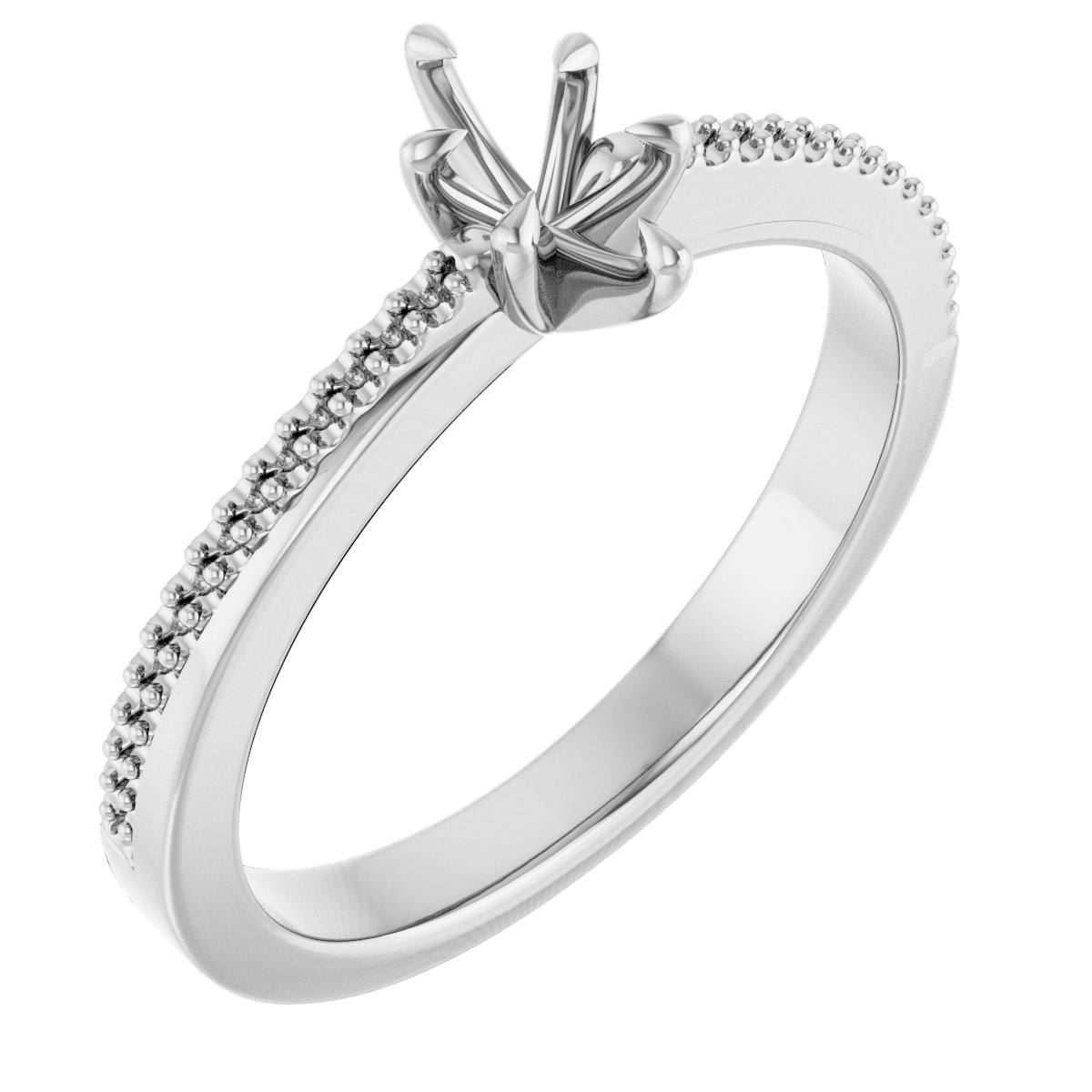 Claw-Prong Accented Engagement Ring