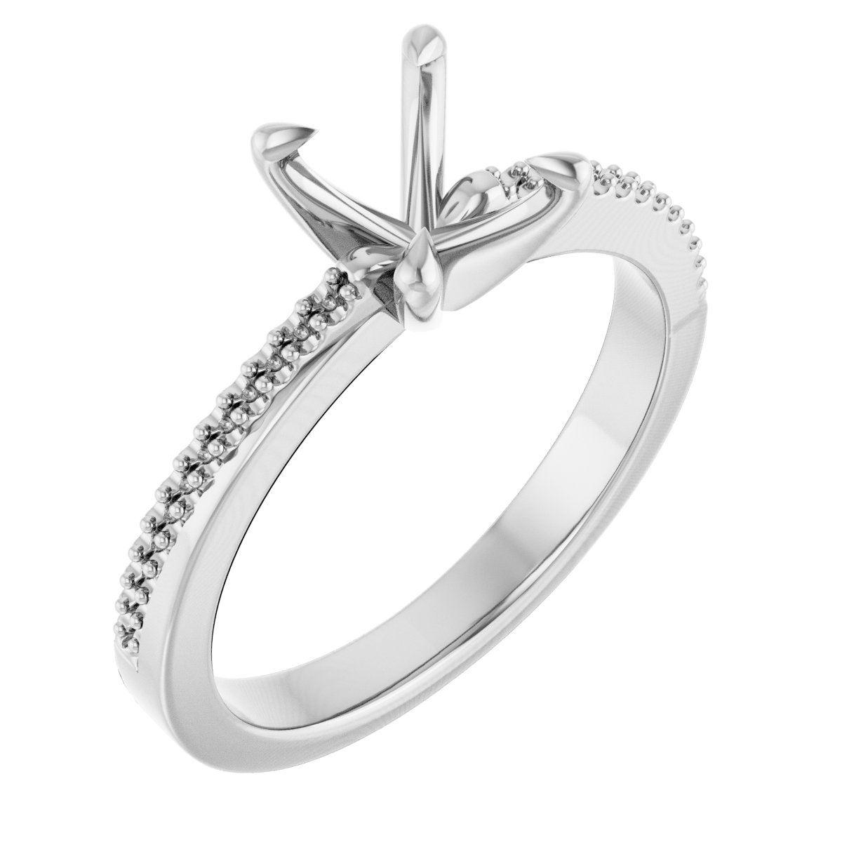 Claw-Prong Accented Engagement Ring