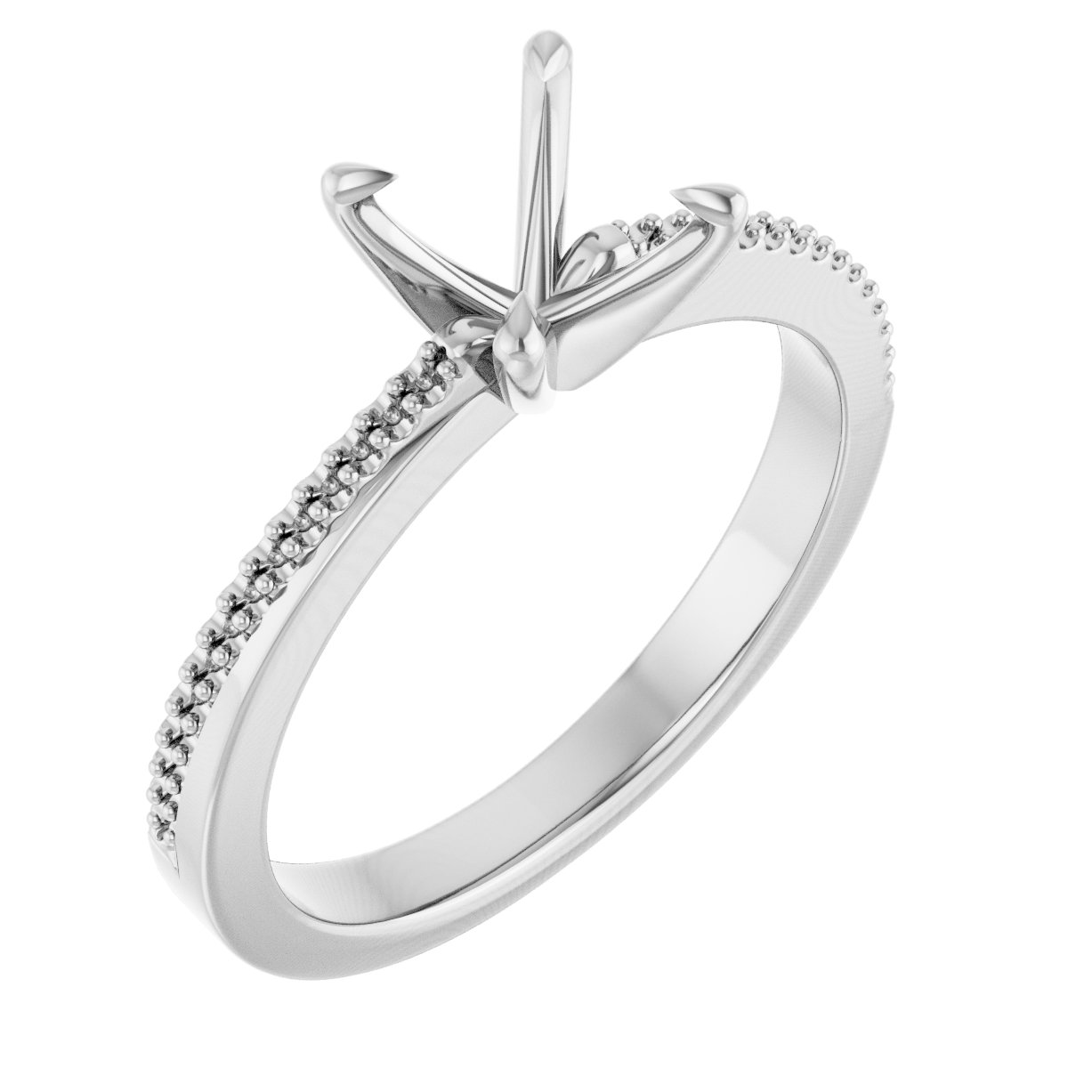 Claw-Prong Accented Engagement Ring