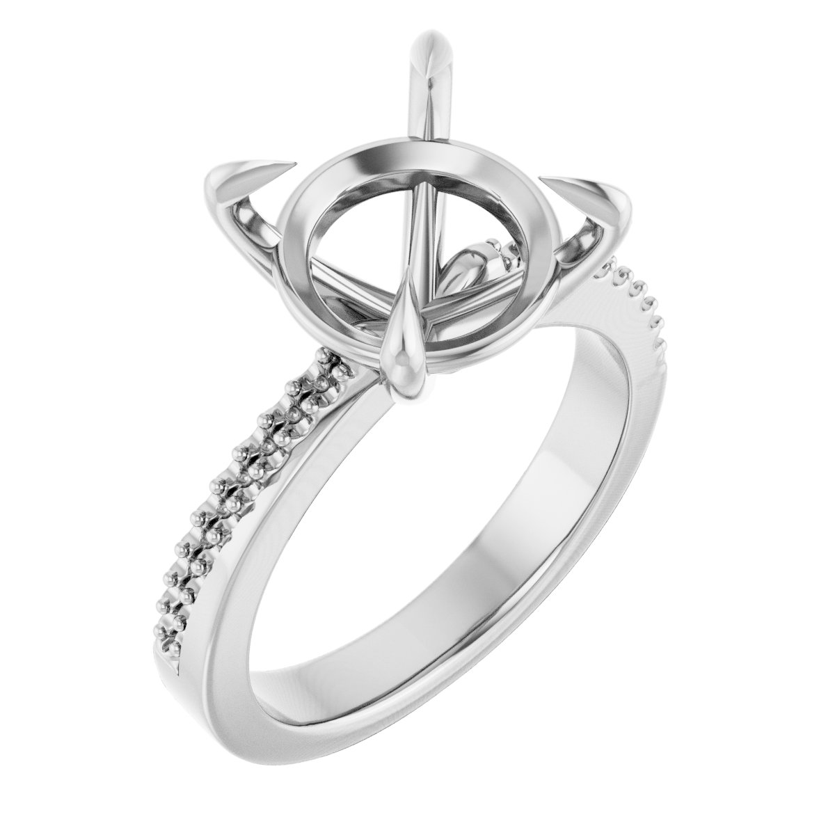 Claw-Prong Accented Engagement Ring