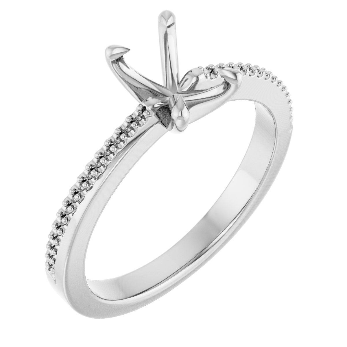 Claw-Prong Accented Engagement Ring