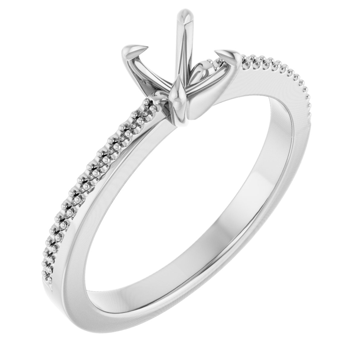 Claw-Prong Accented Engagement Ring