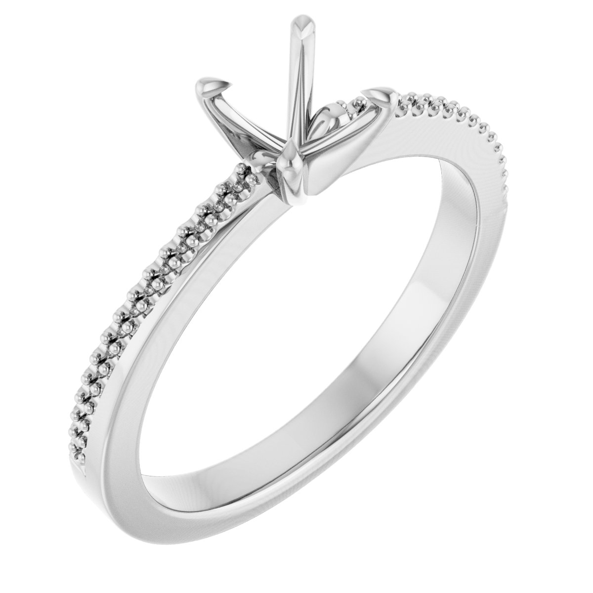 Claw-Prong Accented Engagement Ring