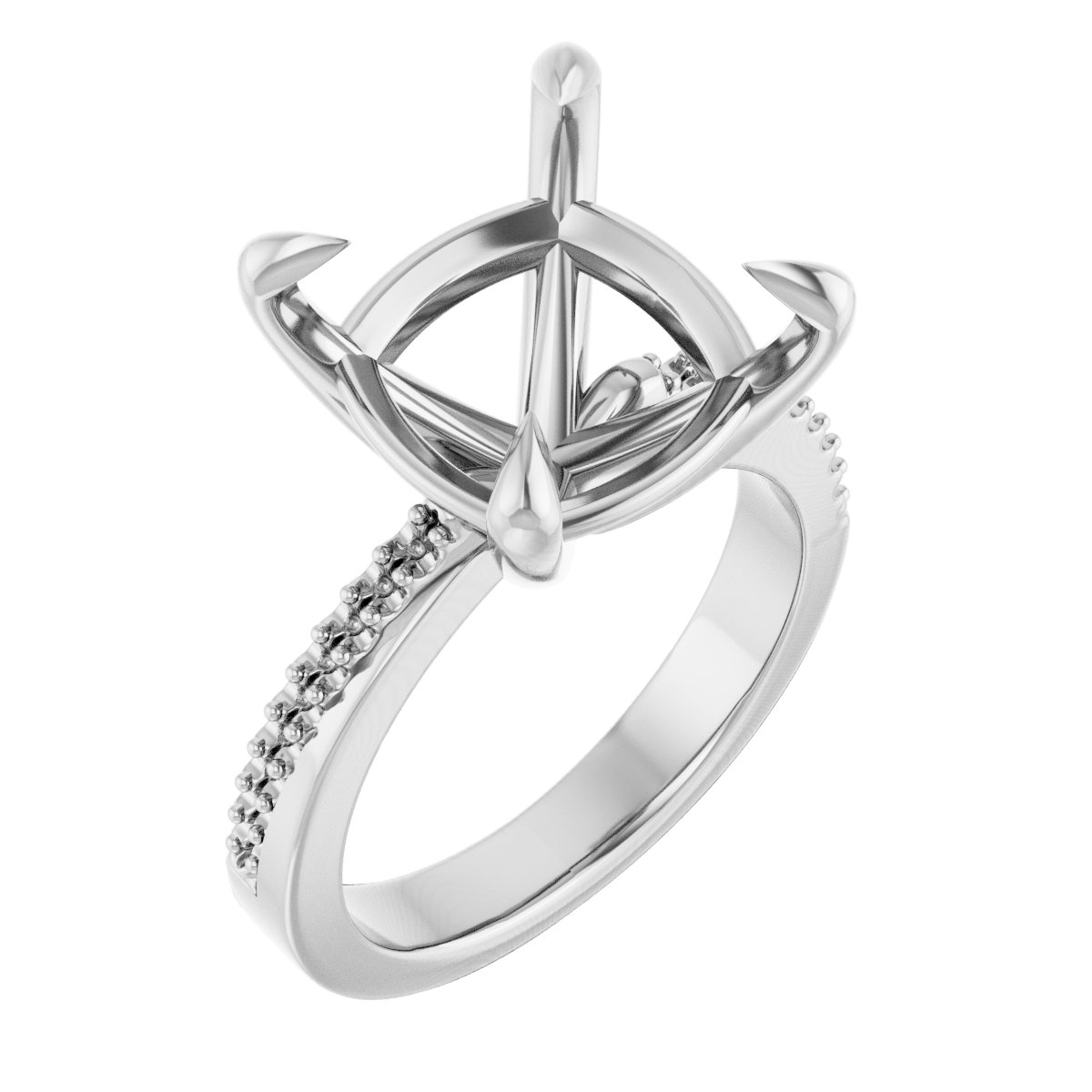 Claw-Prong Accented Engagement Ring