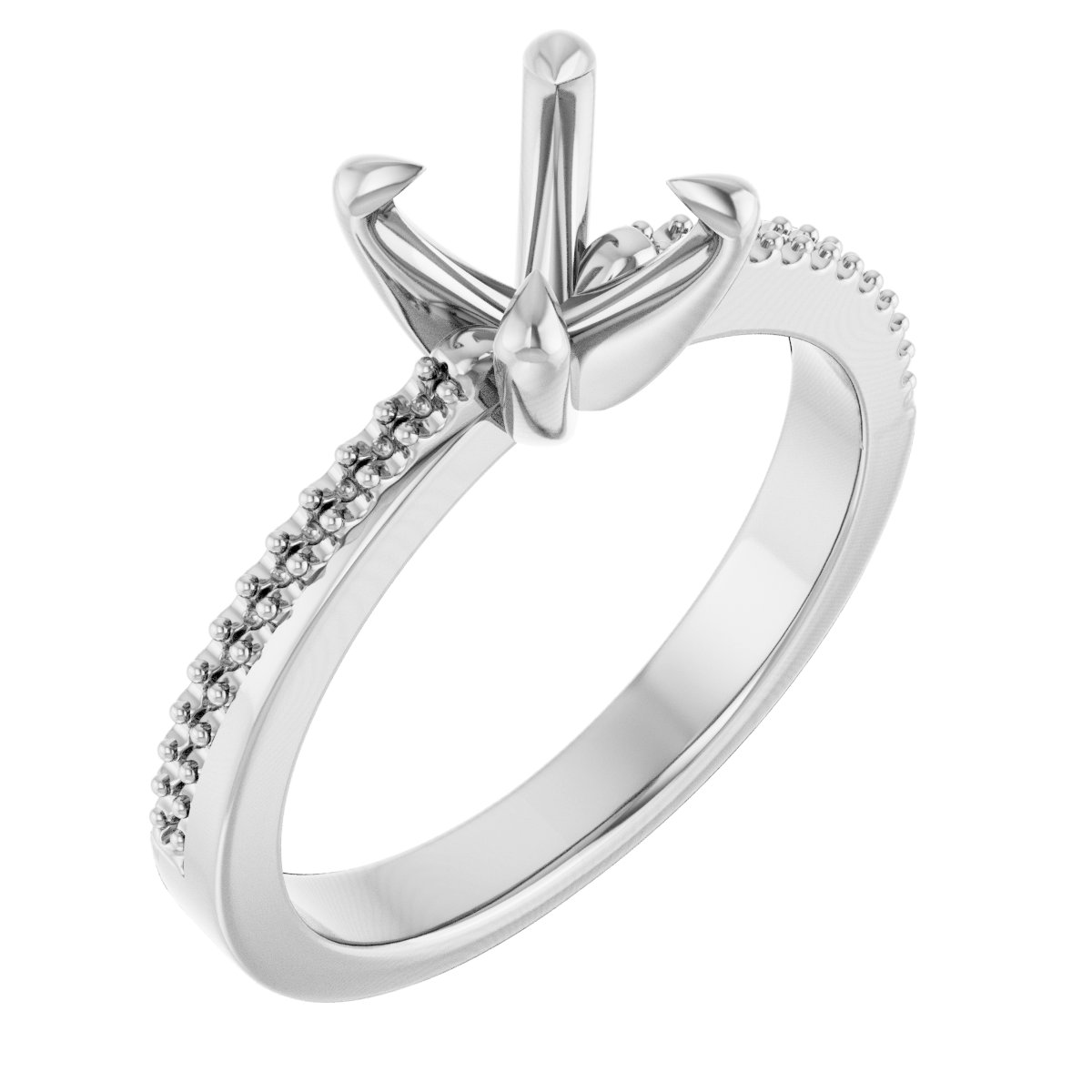 Claw-Prong Accented Engagement Ring