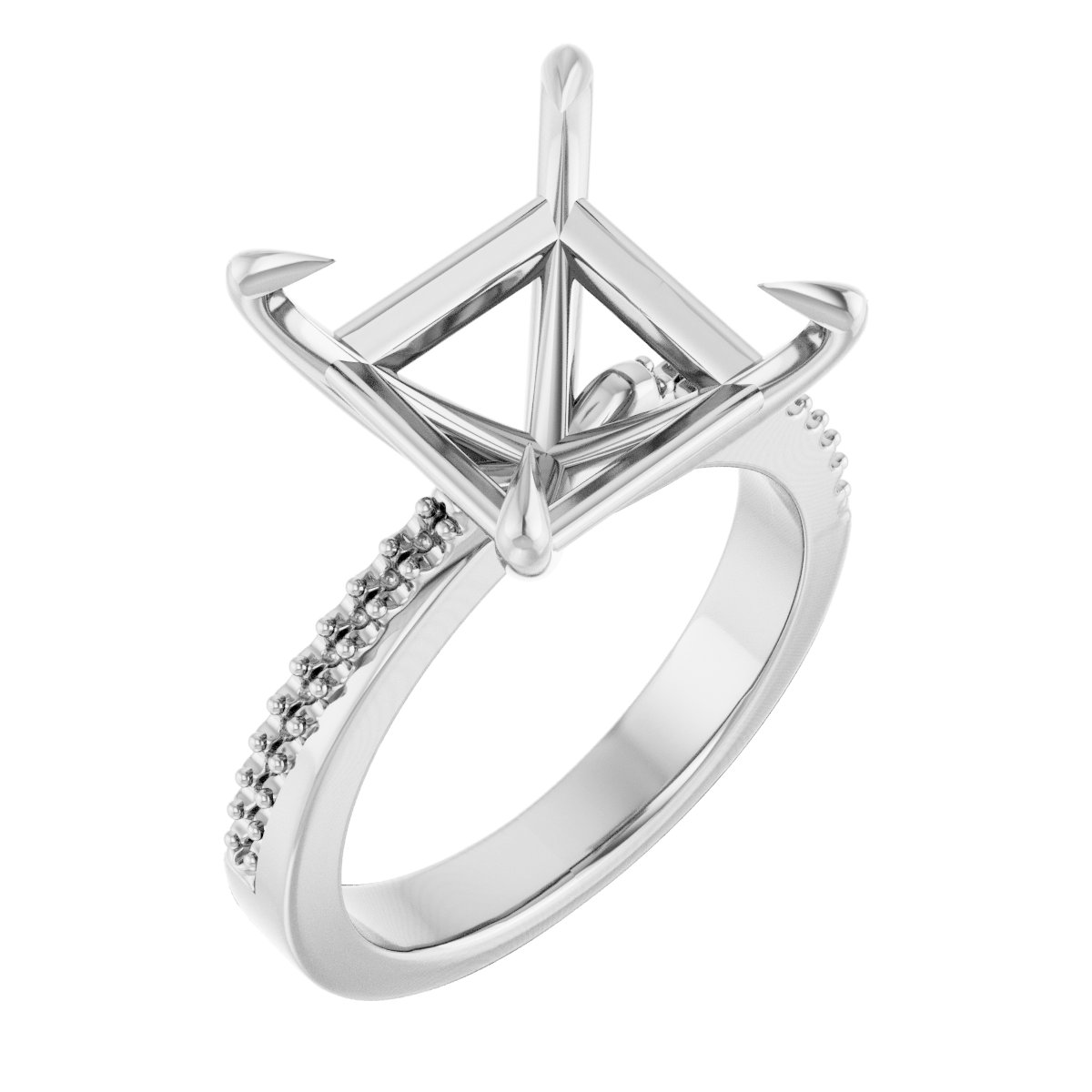 Claw-Prong Accented Engagement Ring