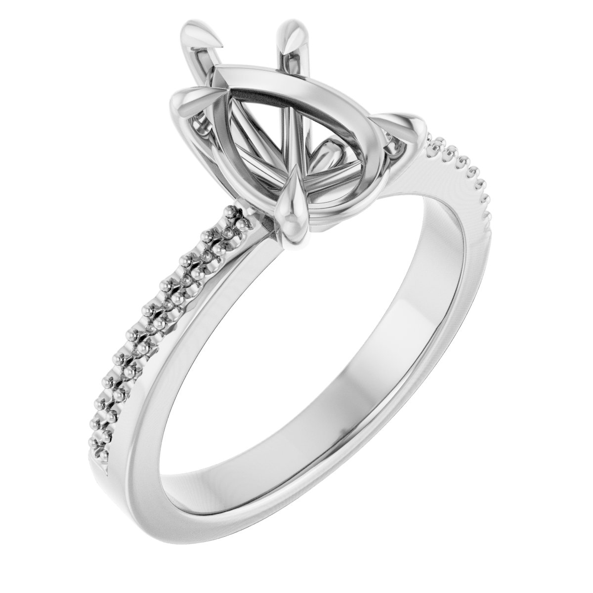 Claw-Prong Accented Engagement Ring