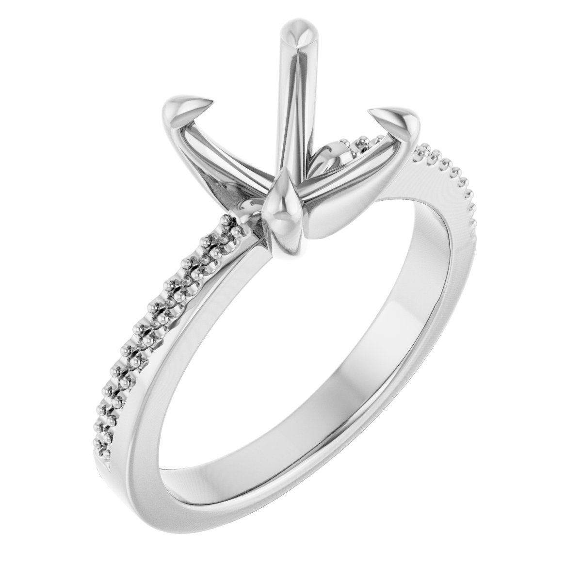 Claw-Prong Accented Engagement Ring