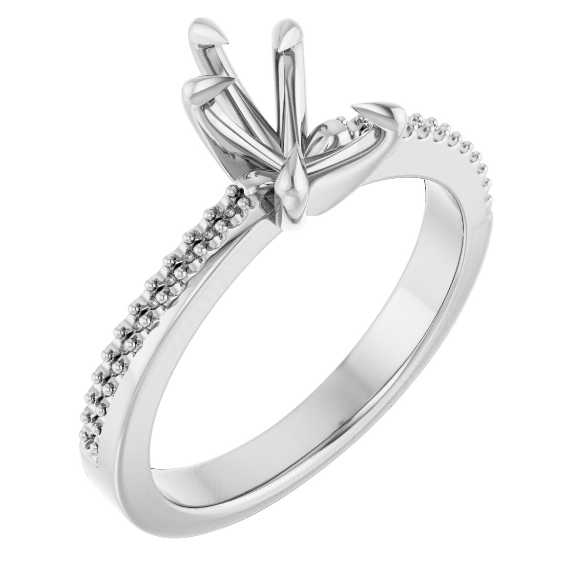 Claw-Prong Accented Engagement Ring