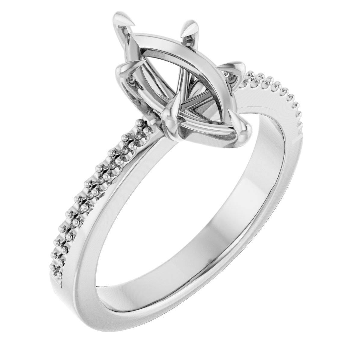 Claw-Prong Accented Engagement Ring
