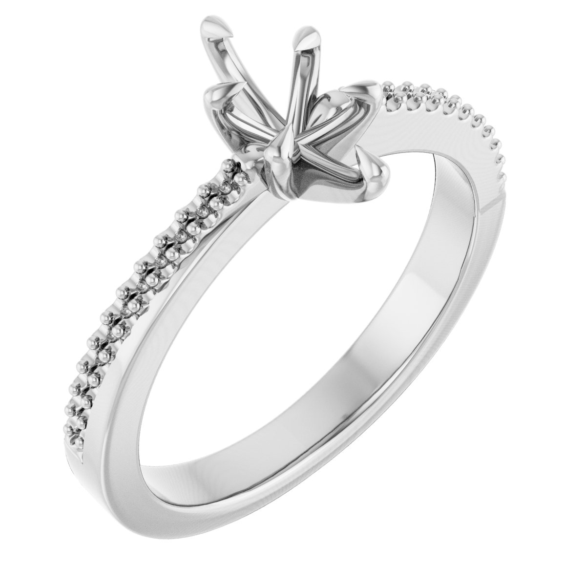 Claw-Prong Accented Engagement Ring