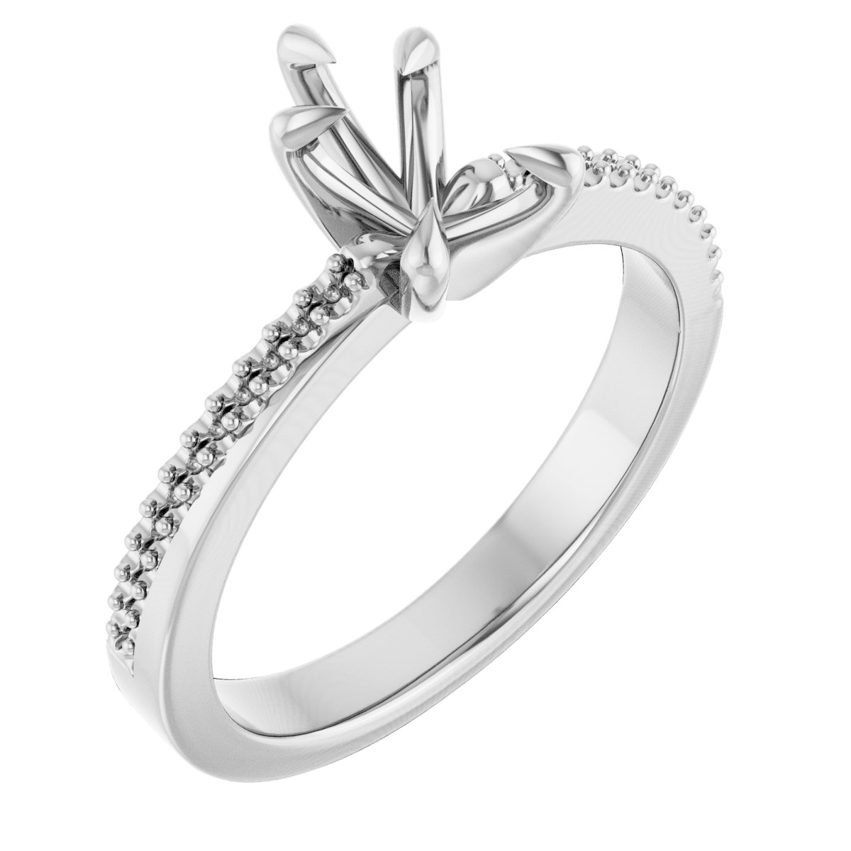 Claw-Prong Accented Engagement Ring
