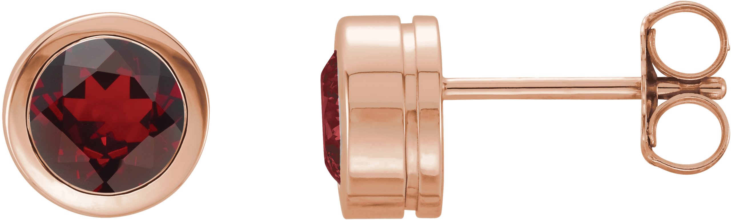 Round Bezel-Set Birthstone Stud Earrings