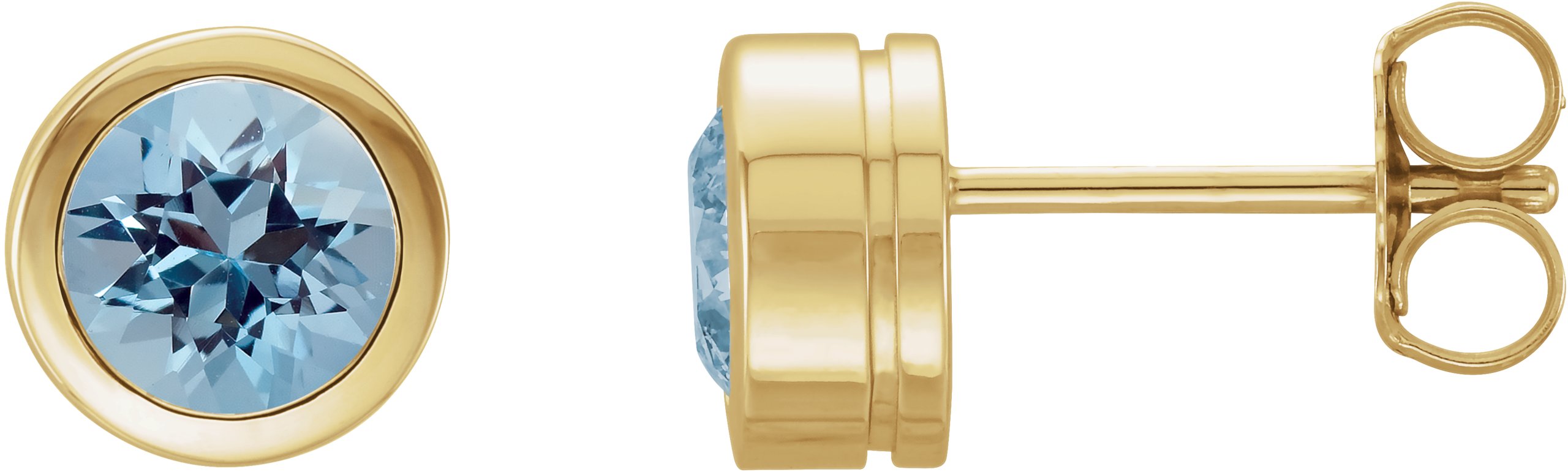 Round Bezel-Set Birthstone Stud Earrings