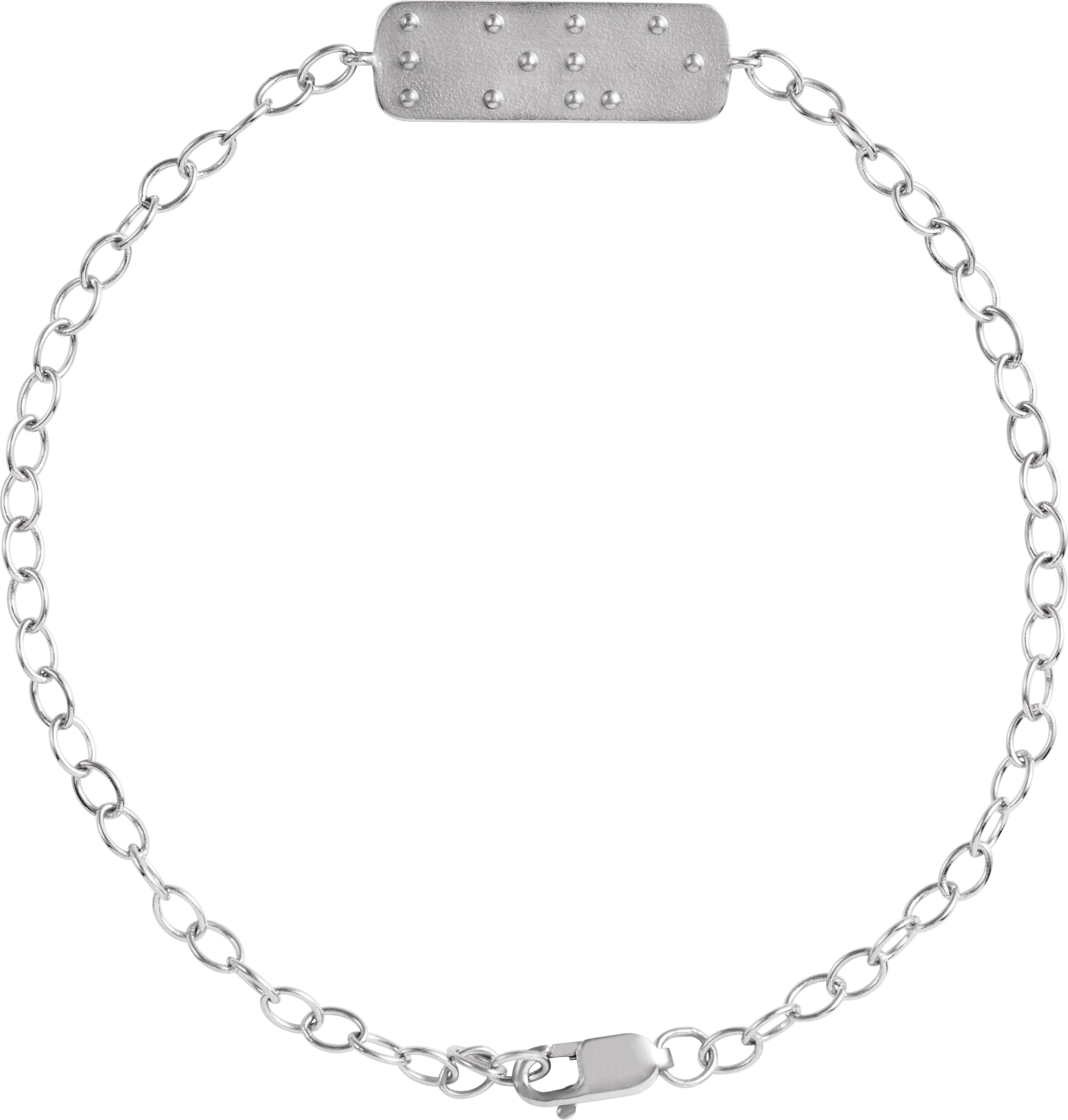 Sterling Silver Reversible Love Braille 7 inch Bracelet Ref 22151786