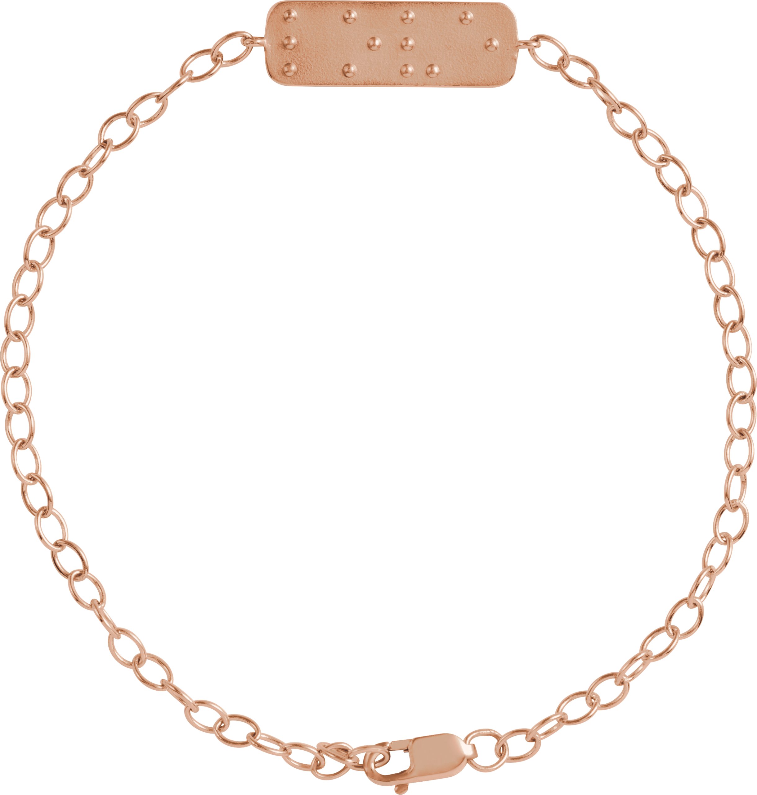 14K Rose Reversible Love Braille 7 inch Bracelet Ref 22151788