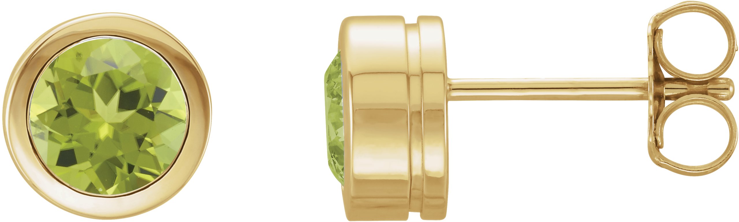 Round Bezel-Set Birthstone Stud Earrings
