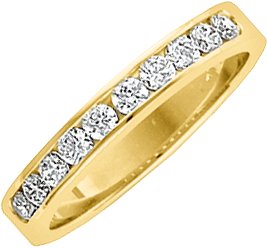 14K Yellow 1/2 CTW Natural Diamond Anniversary Band