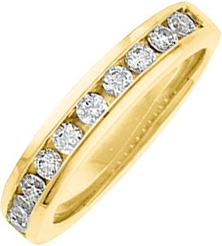 14K Yellow 3/8 CTW Natural Diamond Anniversary Band 