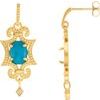 14K Yellow Turquoise and .03 CTW Diamond Earrings Ref 3416174