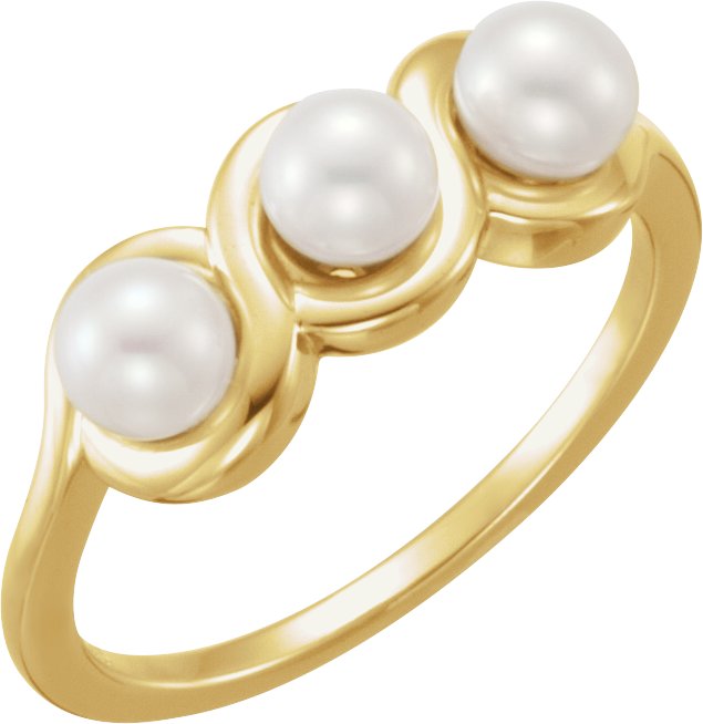Three-Stone Pearl Ring