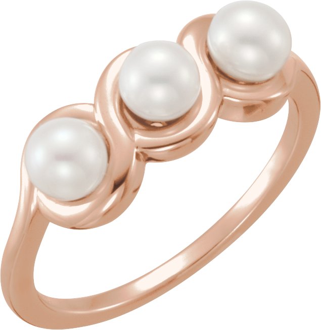 Three-Stone Pearl Ring