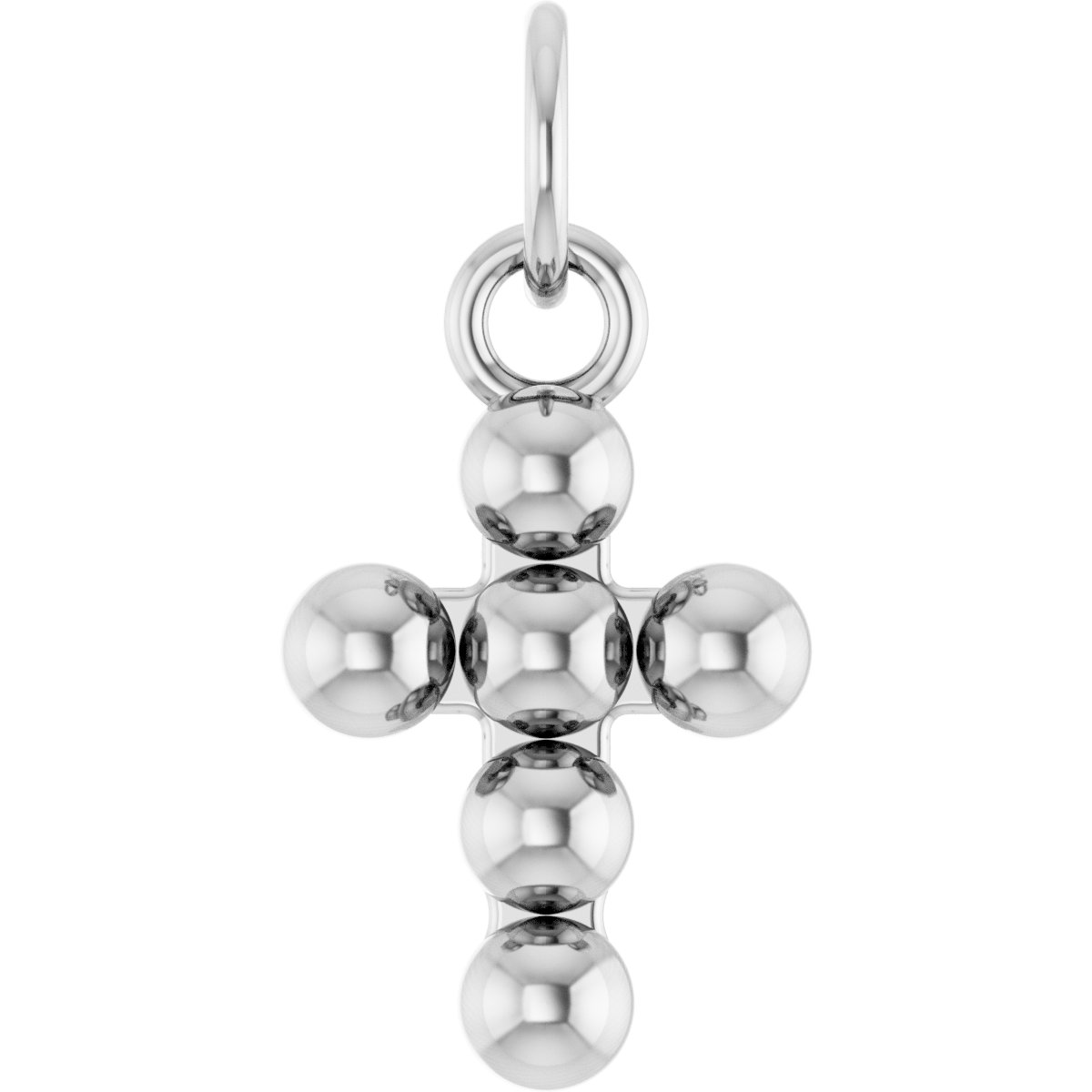 Sterling Silver Beaded Cross Pendant