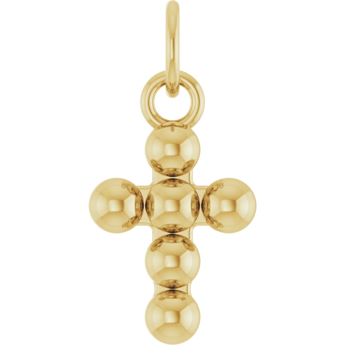 14K Yellow Beaded Cross Pendant Ref 22291605