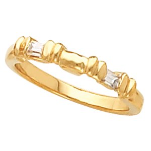 14K Yellow 1/8 CTW Natural Diamond Band