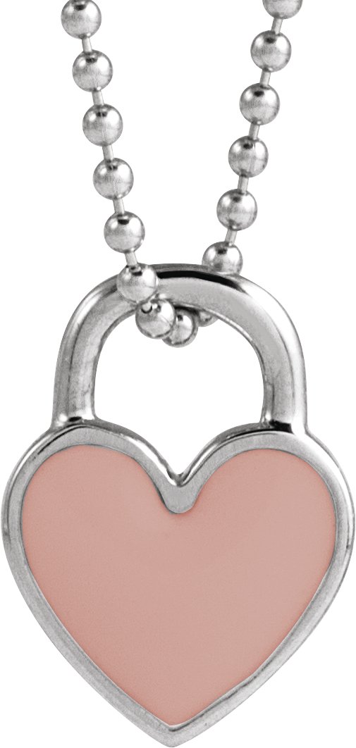 Enamel Heart Necklace or Pendant